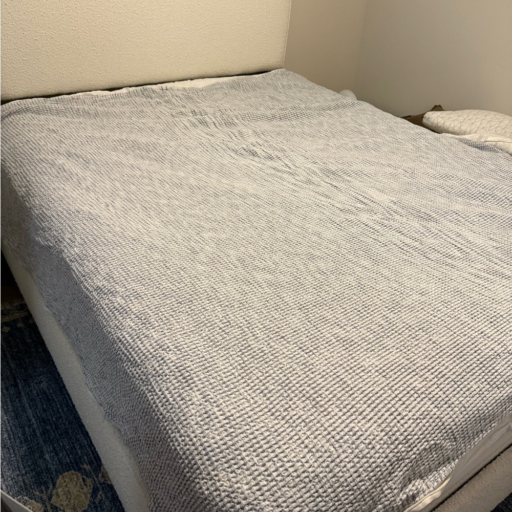 Hotel Collection Blue and White Waffle Duvet Cover & Shams